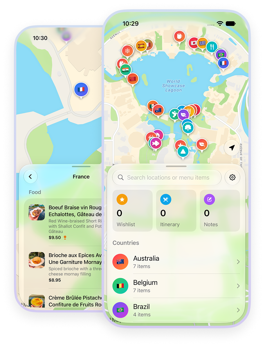Browse the Festival screens in WDW Festival Planner